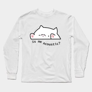 is he acoustic cat meme goat mustache Long Sleeve T-Shirt